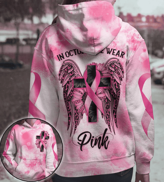 En octobre, on porte du rose - T-shirt et sweat à capuche pour la sensibilisation au cancer du sein 0822