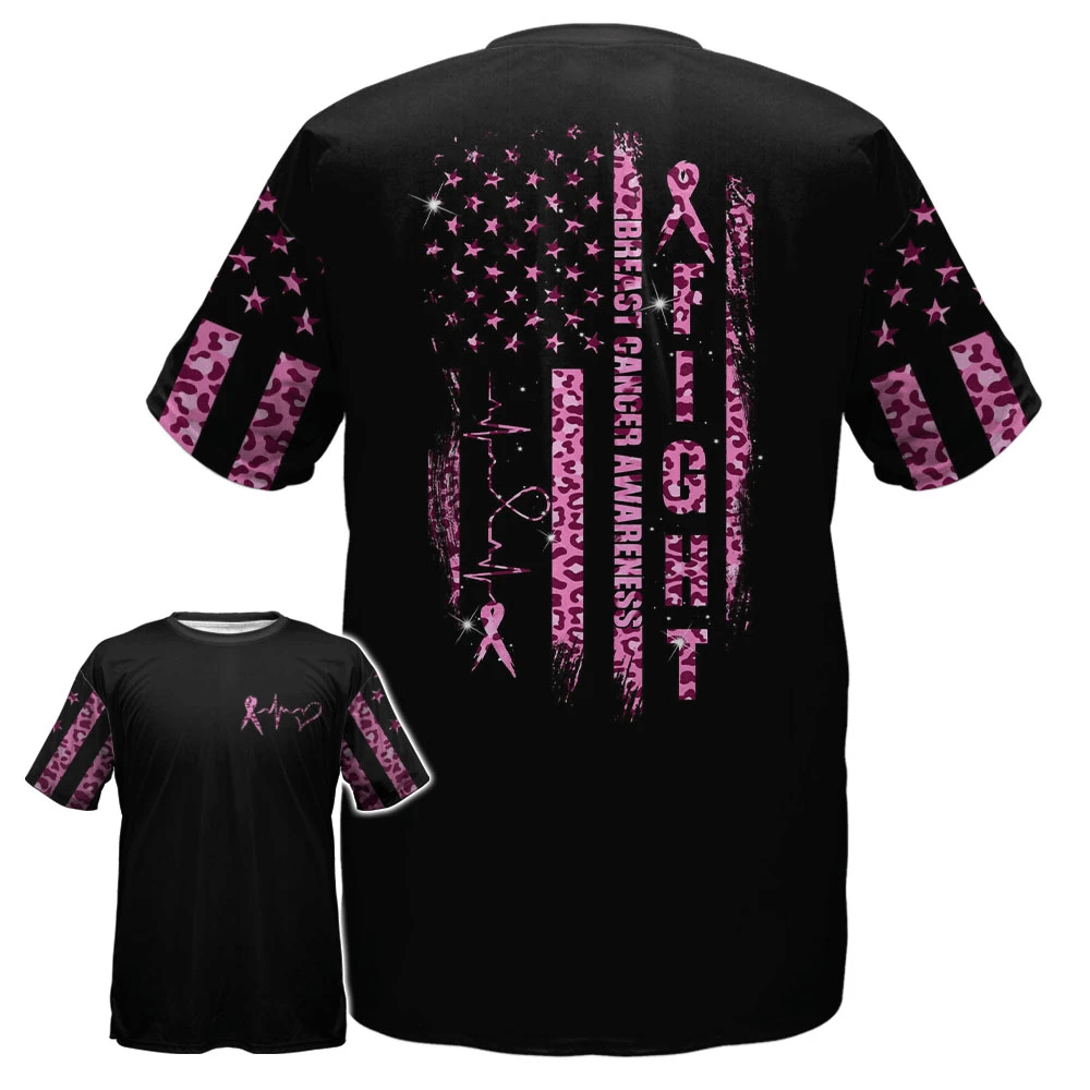 Kampf gegen Brustkrebs mit Leopardenmuster in Pink – T-Shirt und Hoodie zur Sensibilisierung für Brustkrebs (0822)