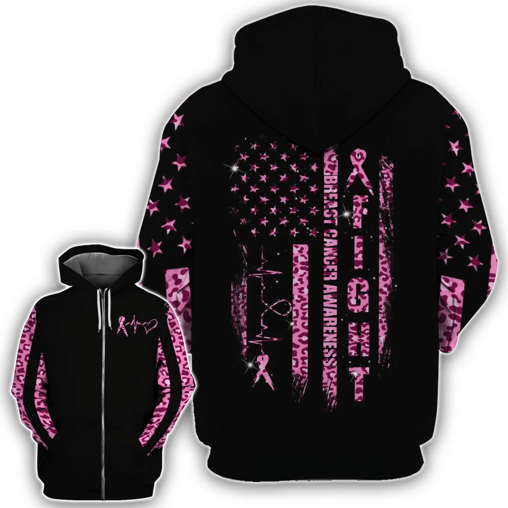 Kampf gegen Brustkrebs mit Leopardenmuster in Pink – T-Shirt und Hoodie zur Sensibilisierung für Brustkrebs (0822)