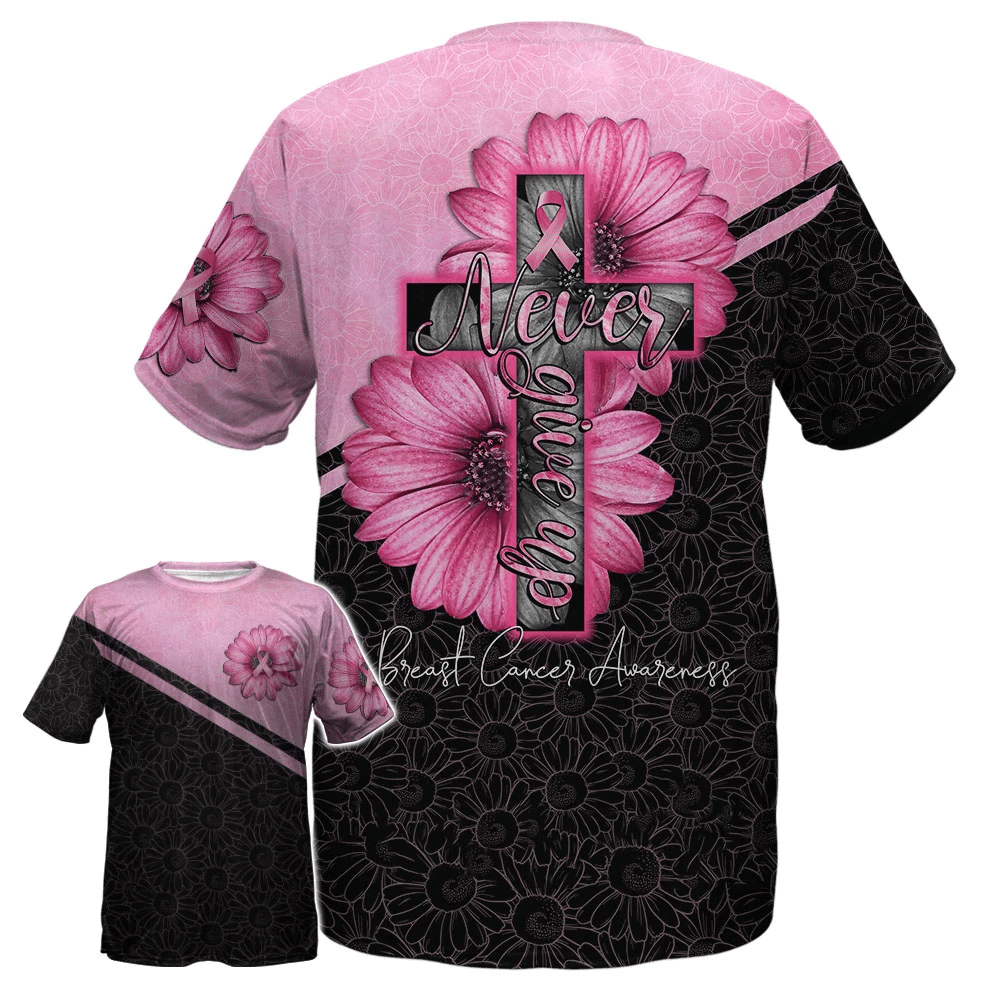 T-shirt et sweat à capuche Daisy Pink Breast Cancer - Sensibilisation au cancer du sein (0822)