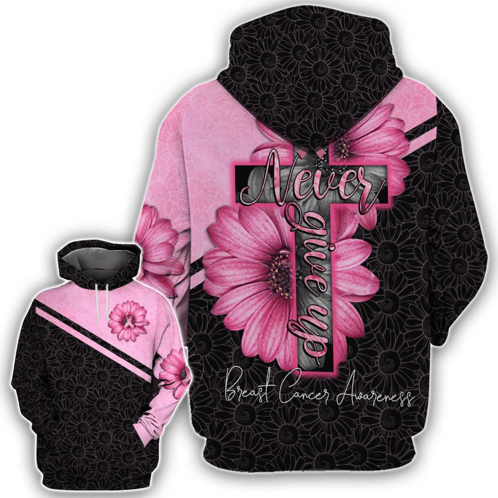 T-shirt et sweat à capuche Daisy Pink Breast Cancer - Sensibilisation au cancer du sein (0822)