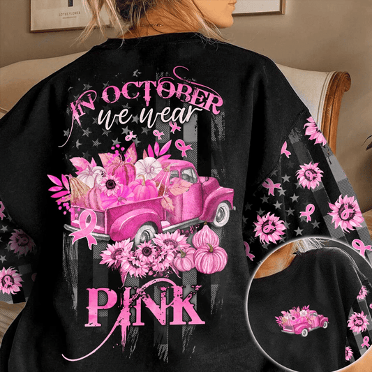 En octobre, on porte du rose - T-shirt et sweat à capuche pour la sensibilisation au cancer du sein 0822