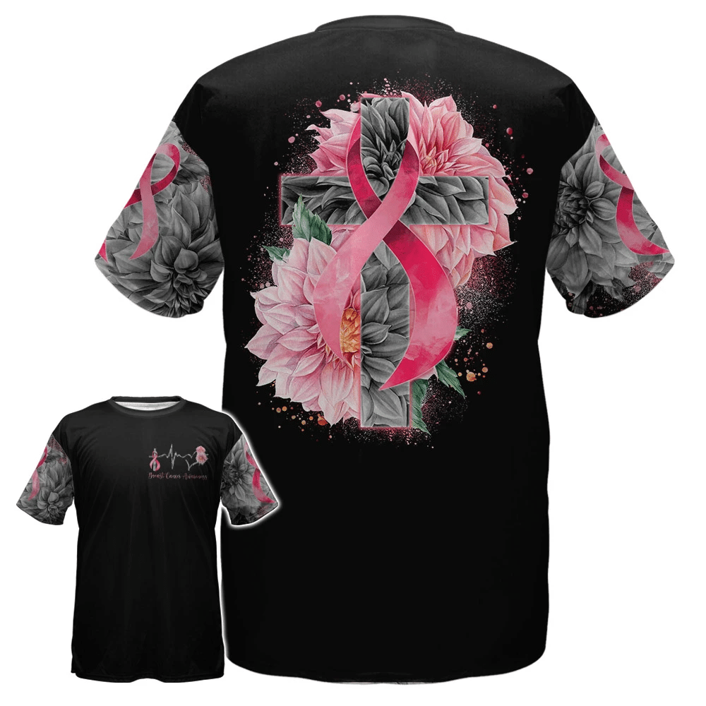 Herzschlag-Rosa Schleife – T-Shirt und Hoodie zur Sensibilisierung für Brustkrebs 0822