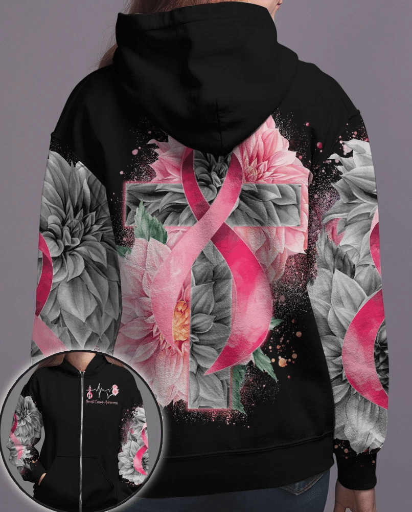 Herzschlag-Rosa Schleife – T-Shirt und Hoodie zur Sensibilisierung für Brustkrebs 0822
