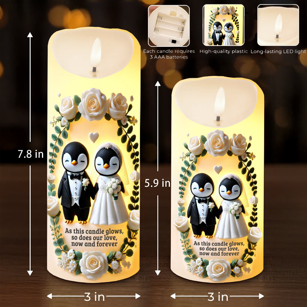 As This Candle Glows, So Does Our Love, Now And Forever - Personalized Couple Flameless Candle