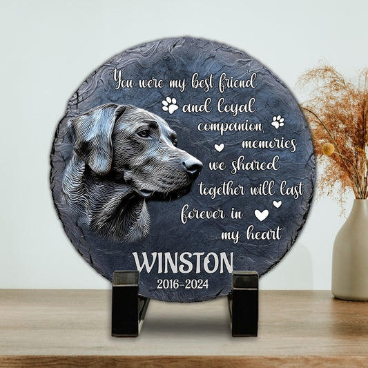 Tu étais mon meilleur ami et mon fidèle compagnon - Pierre ronde personnalisée pour chien
