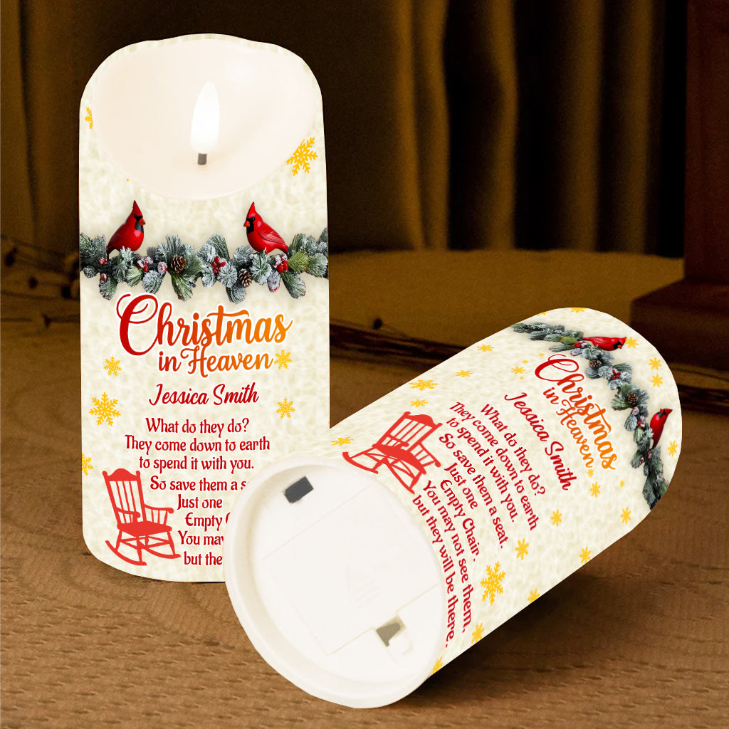 Christmas In Heaven - Personalized Memorial Flameless Candle