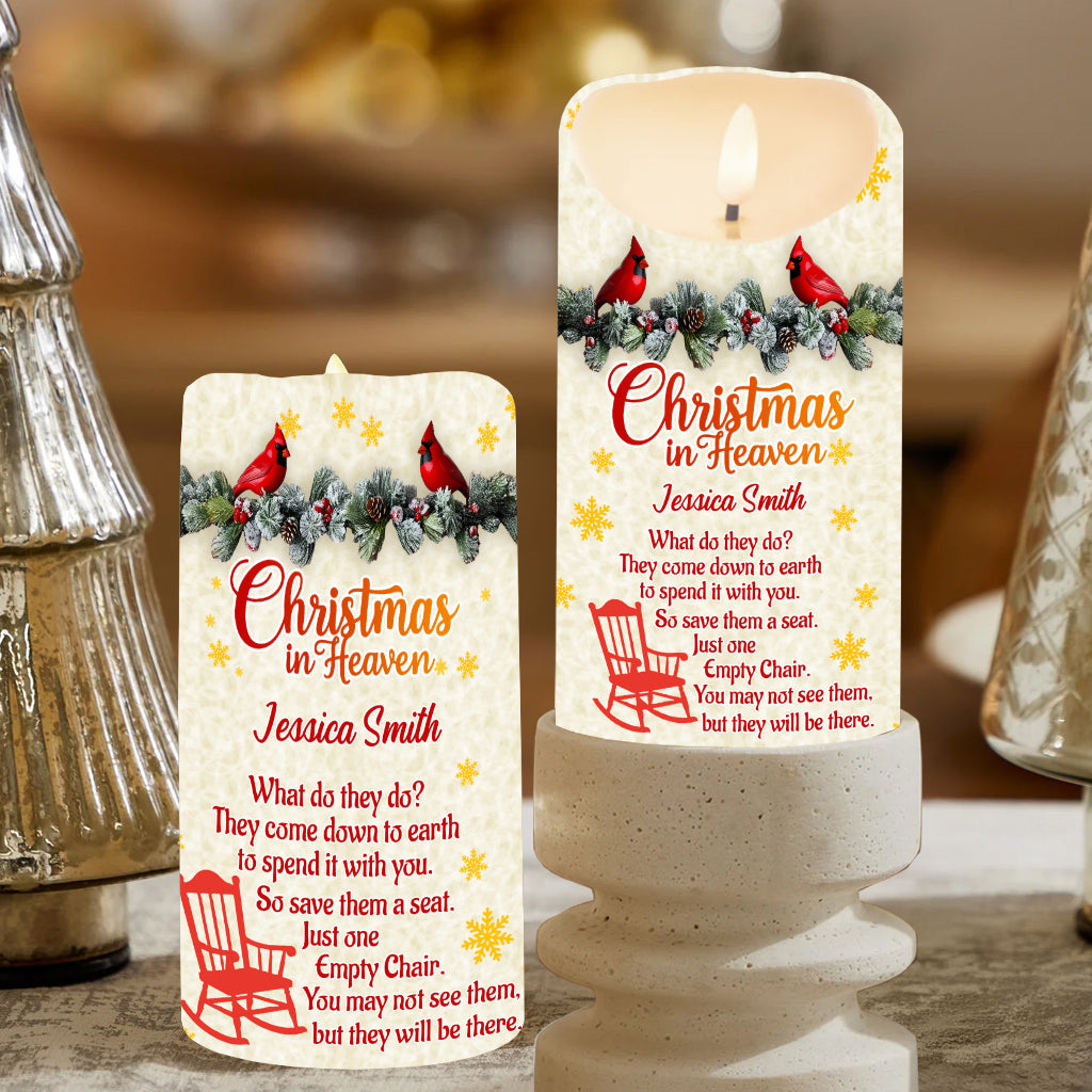 Christmas In Heaven - Personalized Memorial Flameless Candle