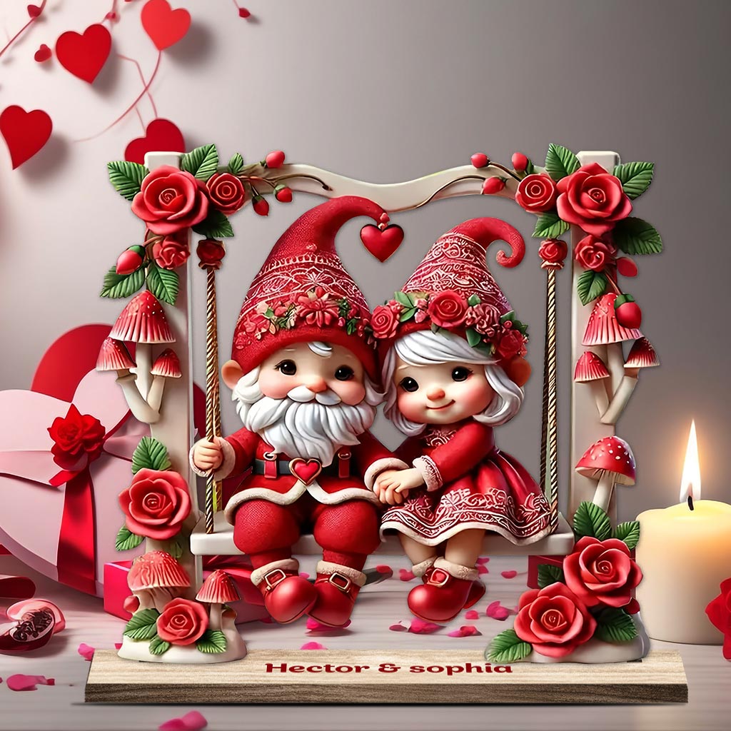 Lovely Gnome Couple - Personalized Couple 1 Layered Big Freestanding