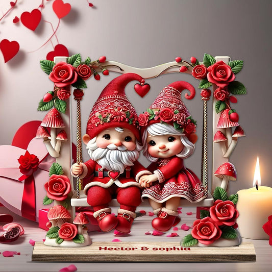 Lovely Gnome Couple - Personalized Couple 1 Layered Big Freestanding