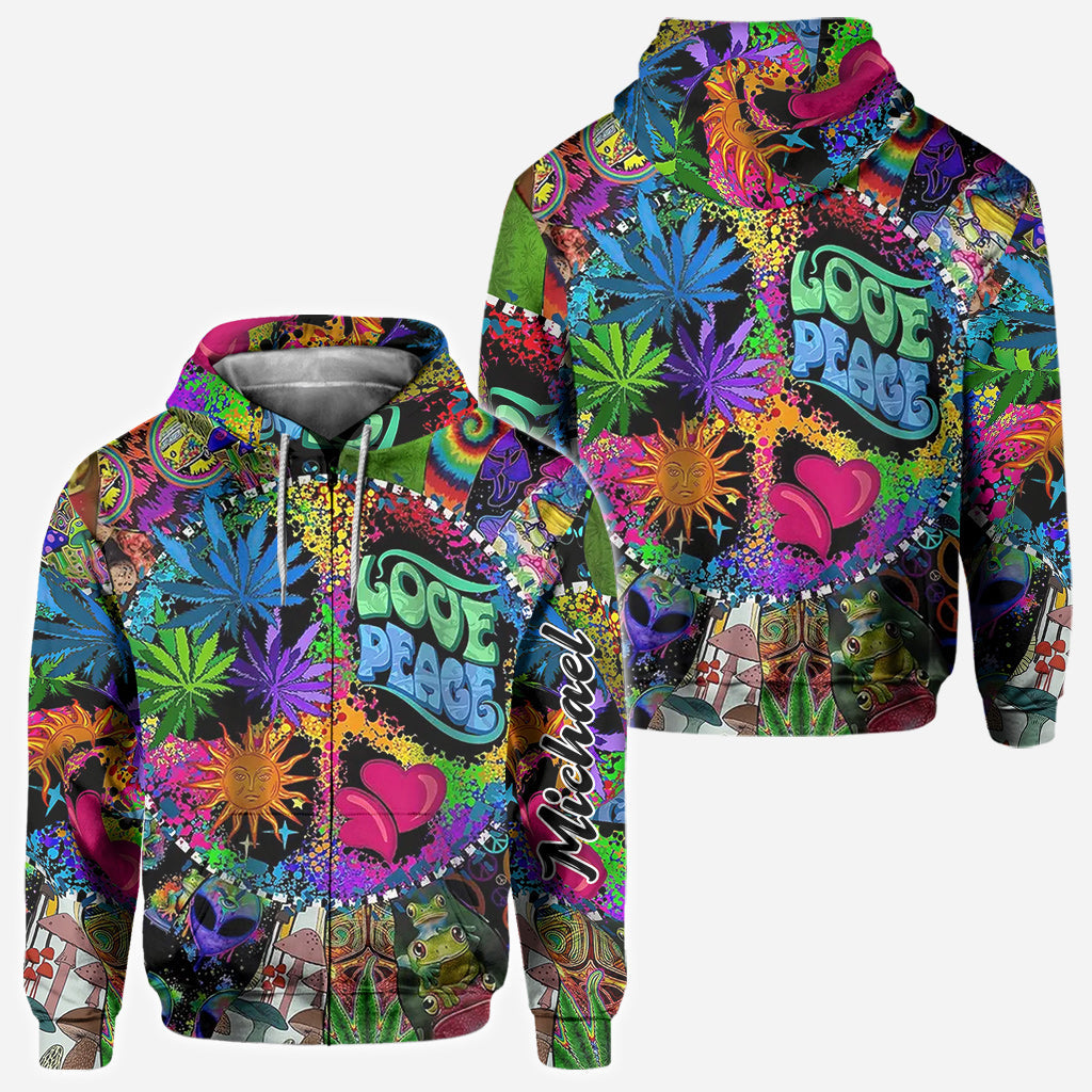Liebe und Frieden – Personalisiertes Hippie-Shirt