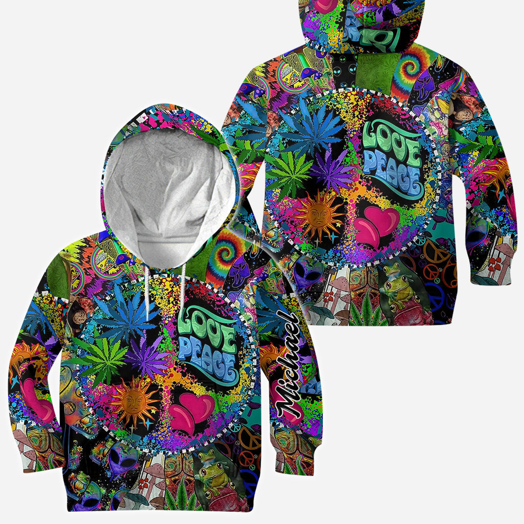 Liebe und Frieden – Personalisiertes Hippie-Shirt
