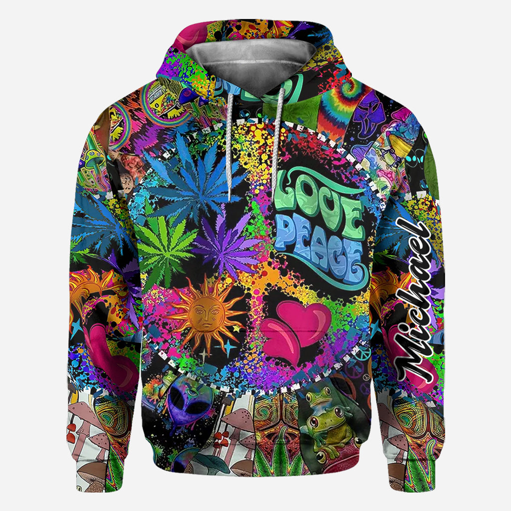 Liebe und Frieden – Personalisiertes Hippie-Shirt