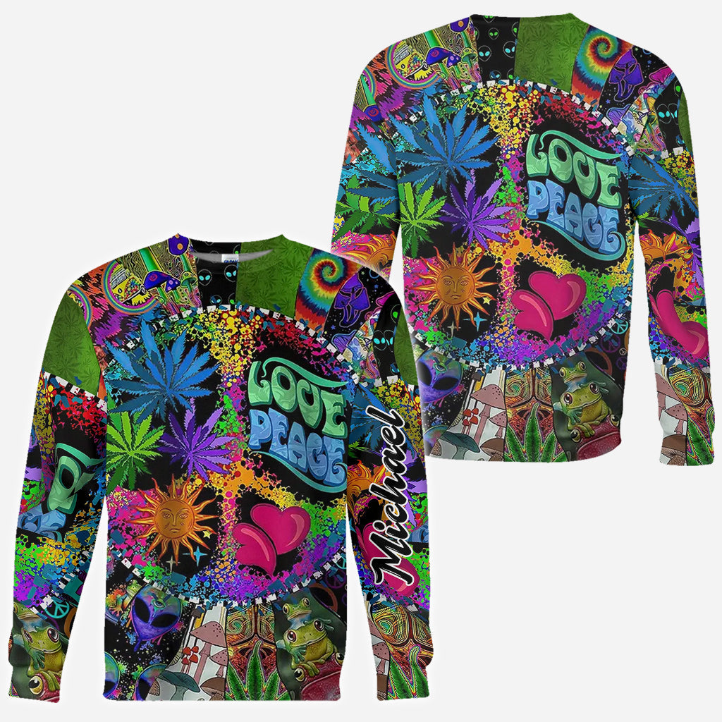 Liebe und Frieden – Personalisiertes Hippie-Shirt