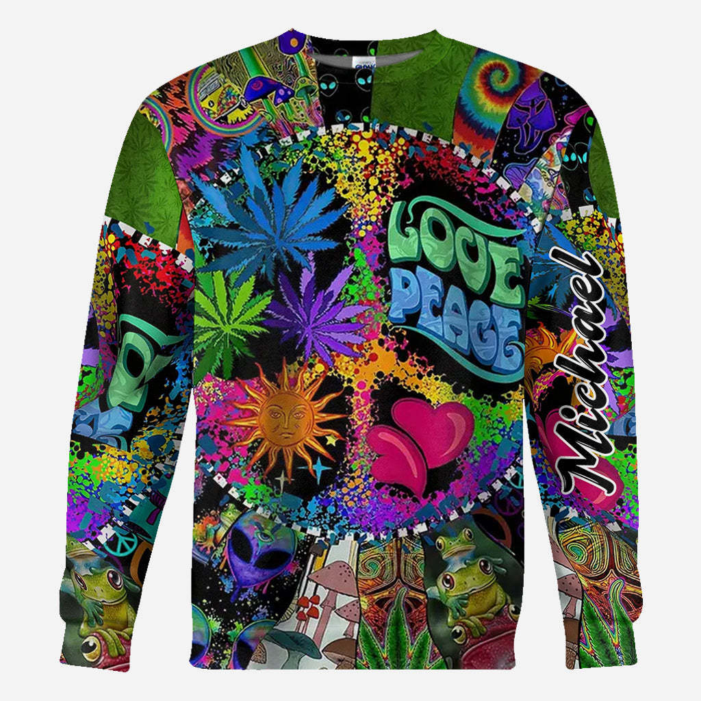 Liebe und Frieden – Personalisiertes Hippie-Shirt