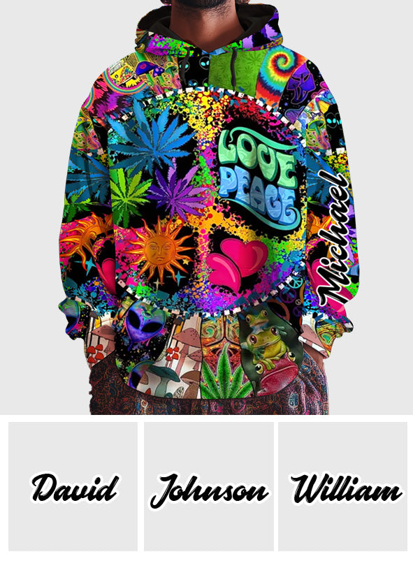 Liebe und Frieden – Personalisiertes Hippie-Shirt