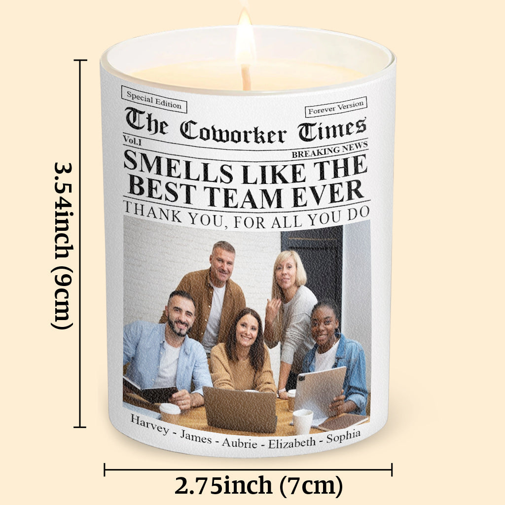 The Co-workers Times Meilleure équipe de tous les temps - Bougie personnalisée pour collègues avec couvercle en bois