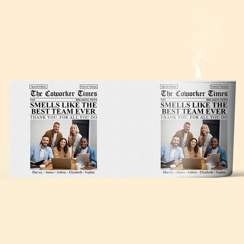 The Co-workers Times Meilleure équipe de tous les temps - Bougie personnalisée pour collègues avec couvercle en bois