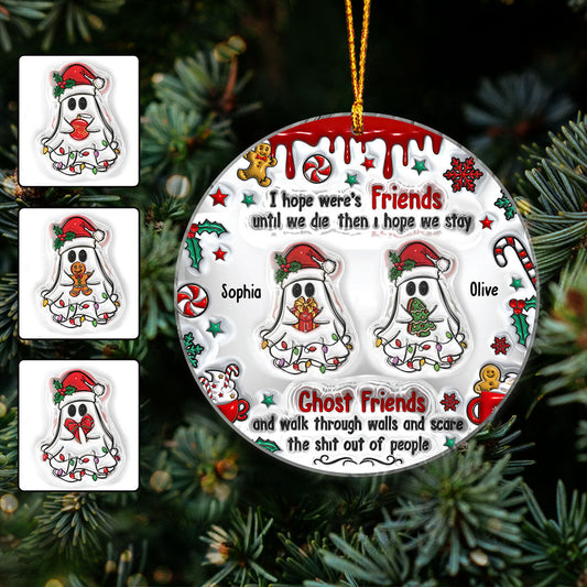 Ghost Friends Funny Christmas - Personalized Bestie Ornament
