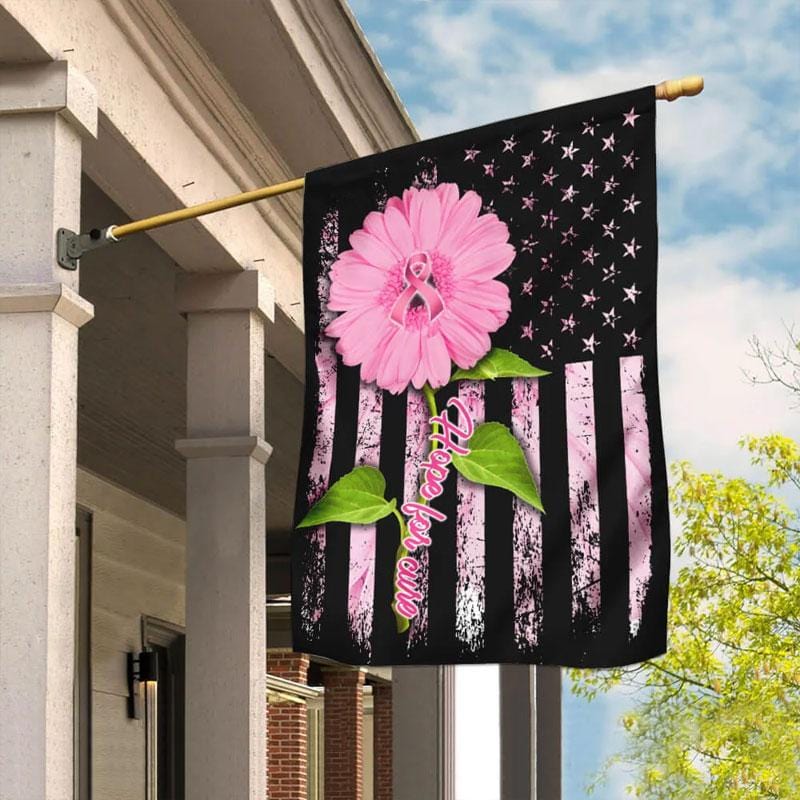 Marguerite Ruban Rose Espoir pour la Guérison - Drapeau de la Maison de Sensibilisation au Cancer du Sein 0822