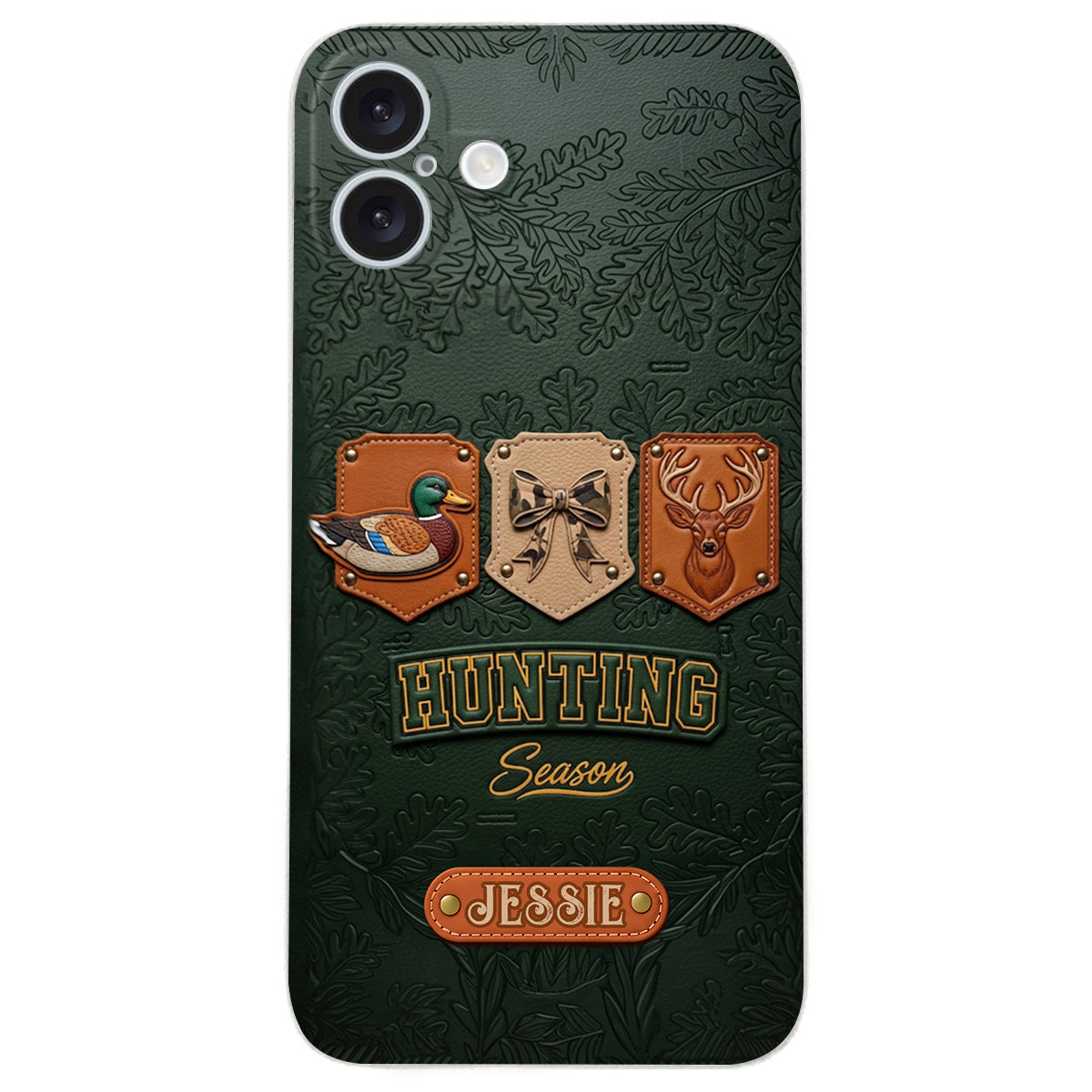 Saison de la chasse - Étui de téléphone en cuir personnalisé sur le thème de la chasse