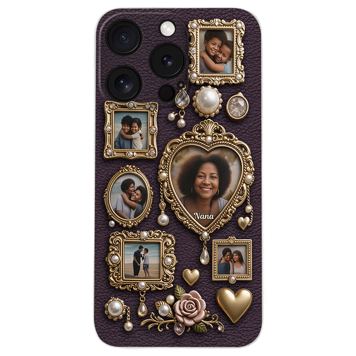 Le petit musée mignon de grand-mère - Étui de téléphone en cuir personnalisé pour grand-mère