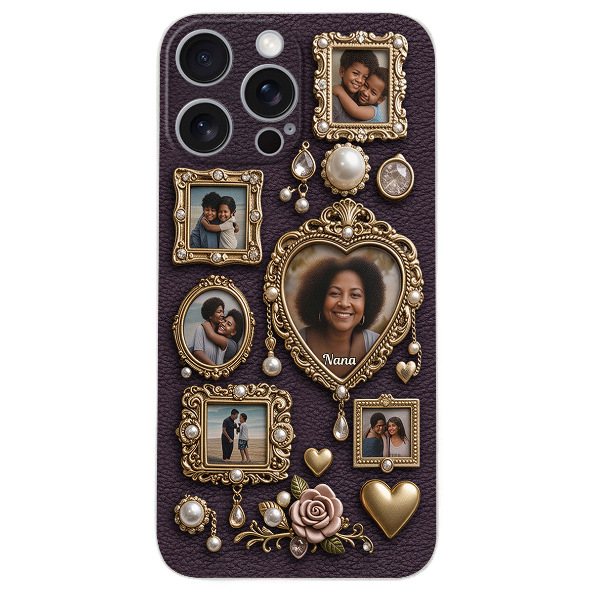 Le petit musée mignon de grand-mère - Étui de téléphone en cuir personnalisé pour grand-mère