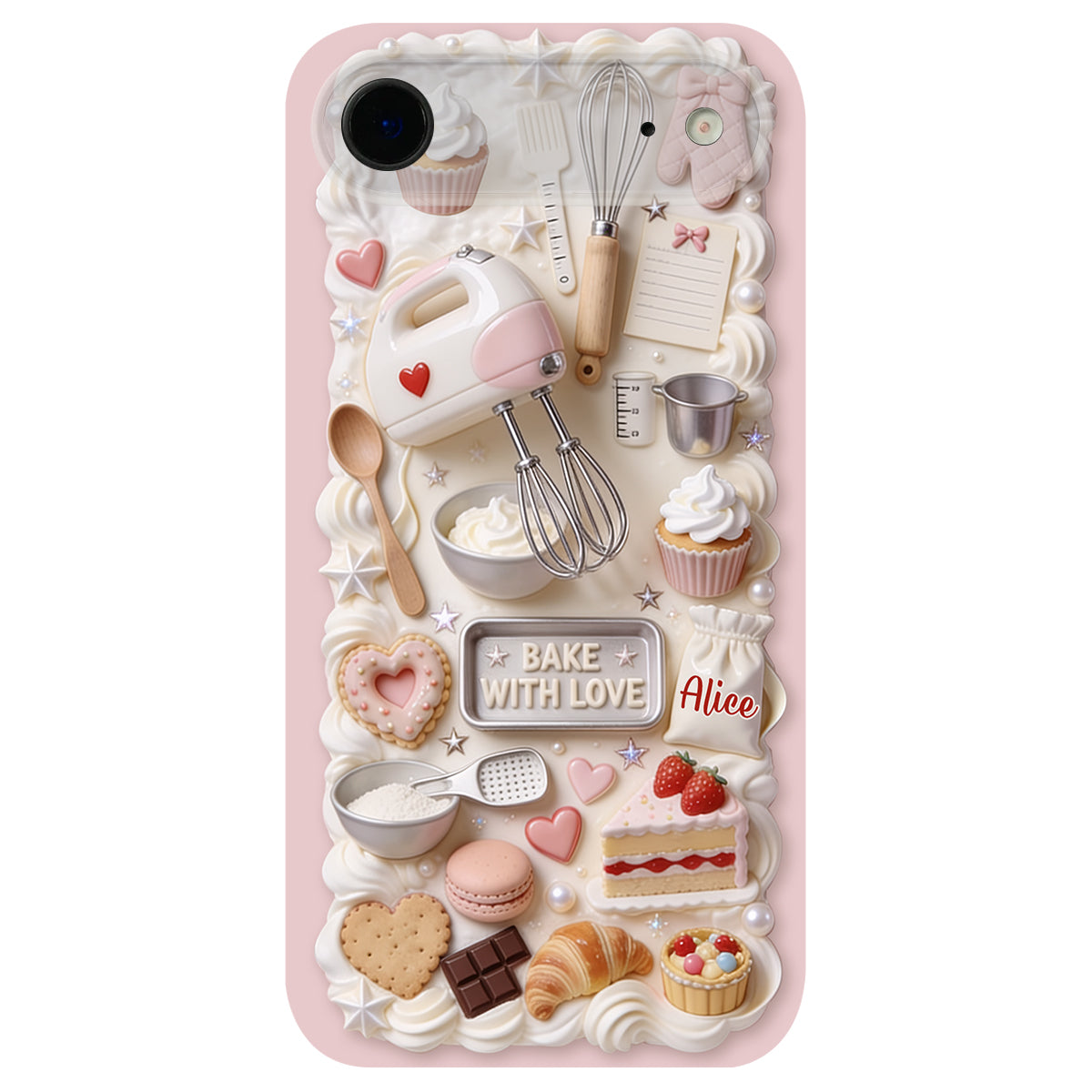 Bake With Love - Personalized Baking 3D Embossed Leather Phone Case