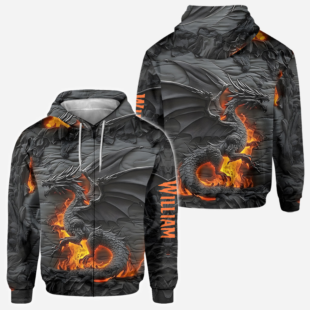 Feuerdrache – Personalisiertes T-Shirt mit Drachenmotiv