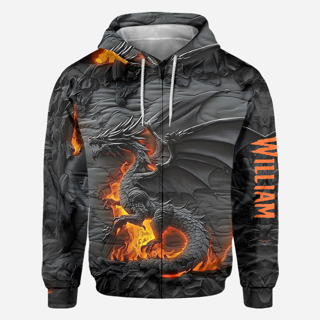 Feuerdrache – Personalisiertes T-Shirt mit Drachenmotiv