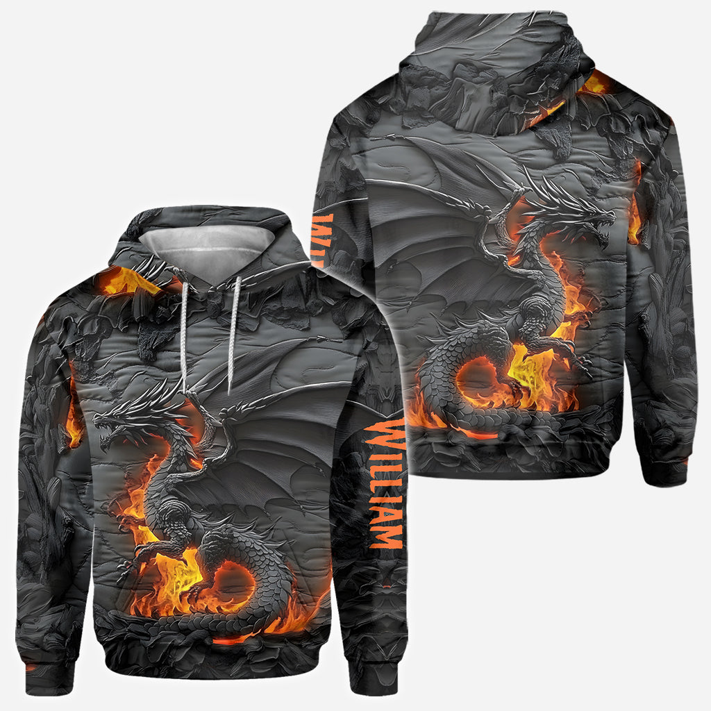 Feuerdrache – Personalisiertes T-Shirt mit Drachenmotiv