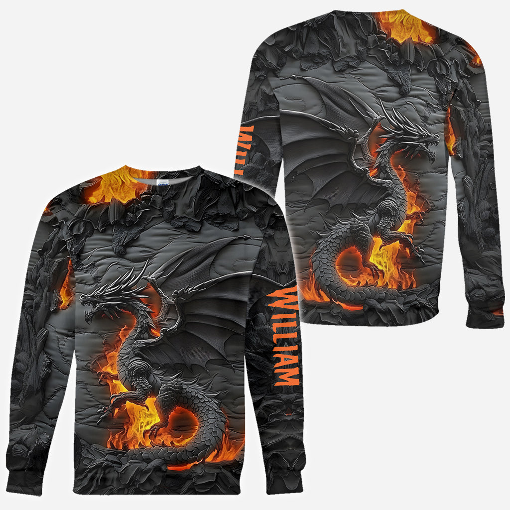 Feuerdrache – Personalisiertes T-Shirt mit Drachenmotiv