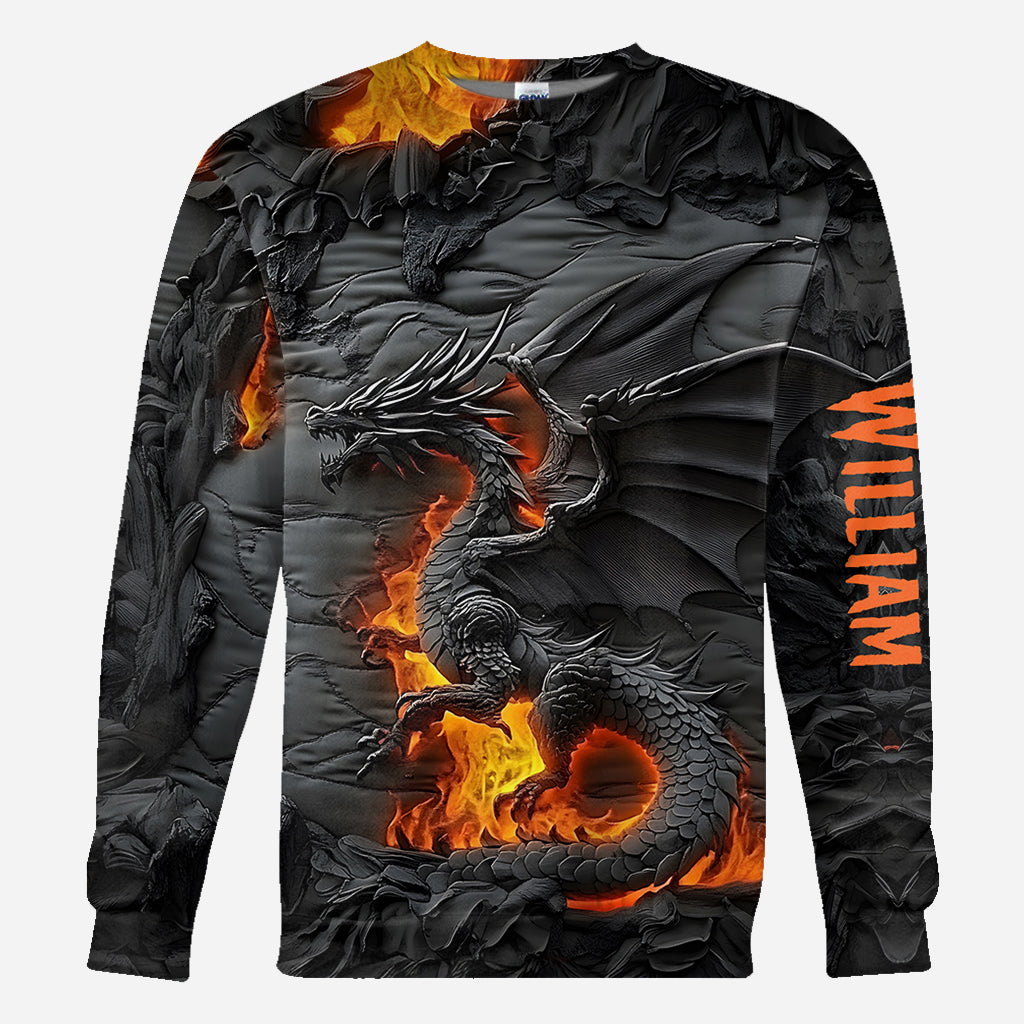 Feuerdrache – Personalisiertes T-Shirt mit Drachenmotiv
