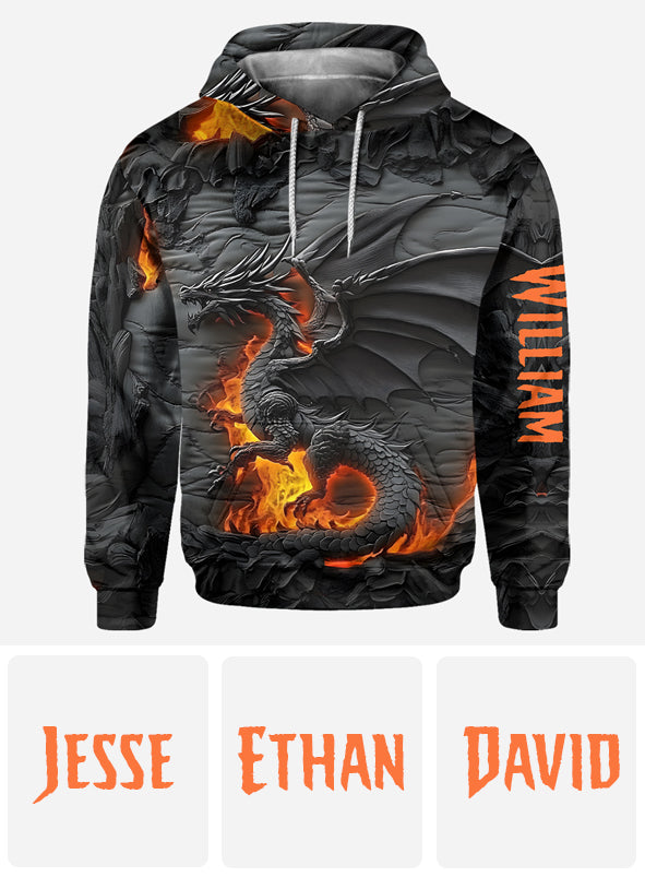 Feuerdrache – Personalisiertes T-Shirt mit Drachenmotiv
