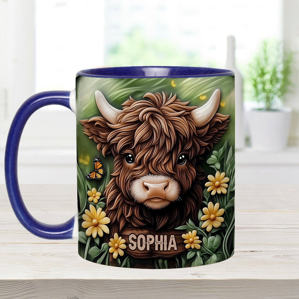 Baby Highland Cow - Personalisierter Akzentbecher