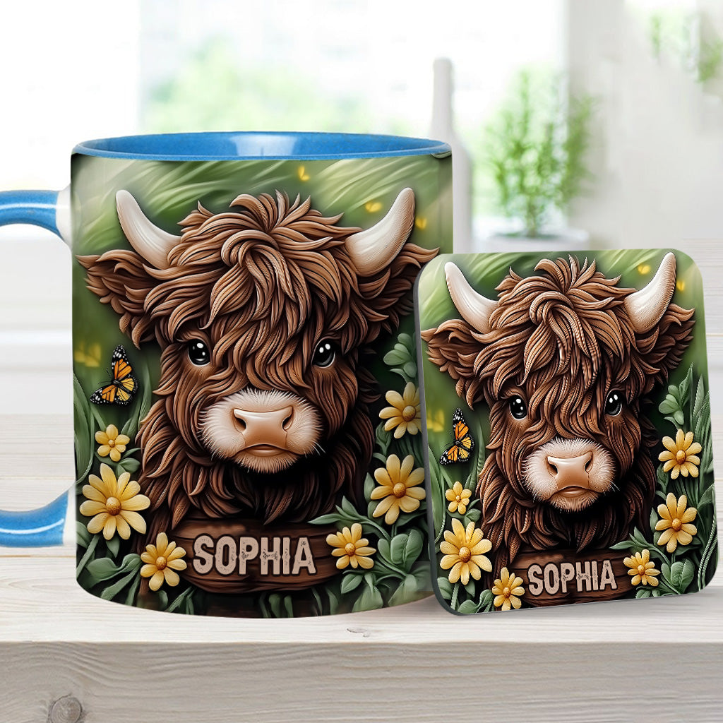 Baby Highland Cow - Personalisierter Akzentbecher