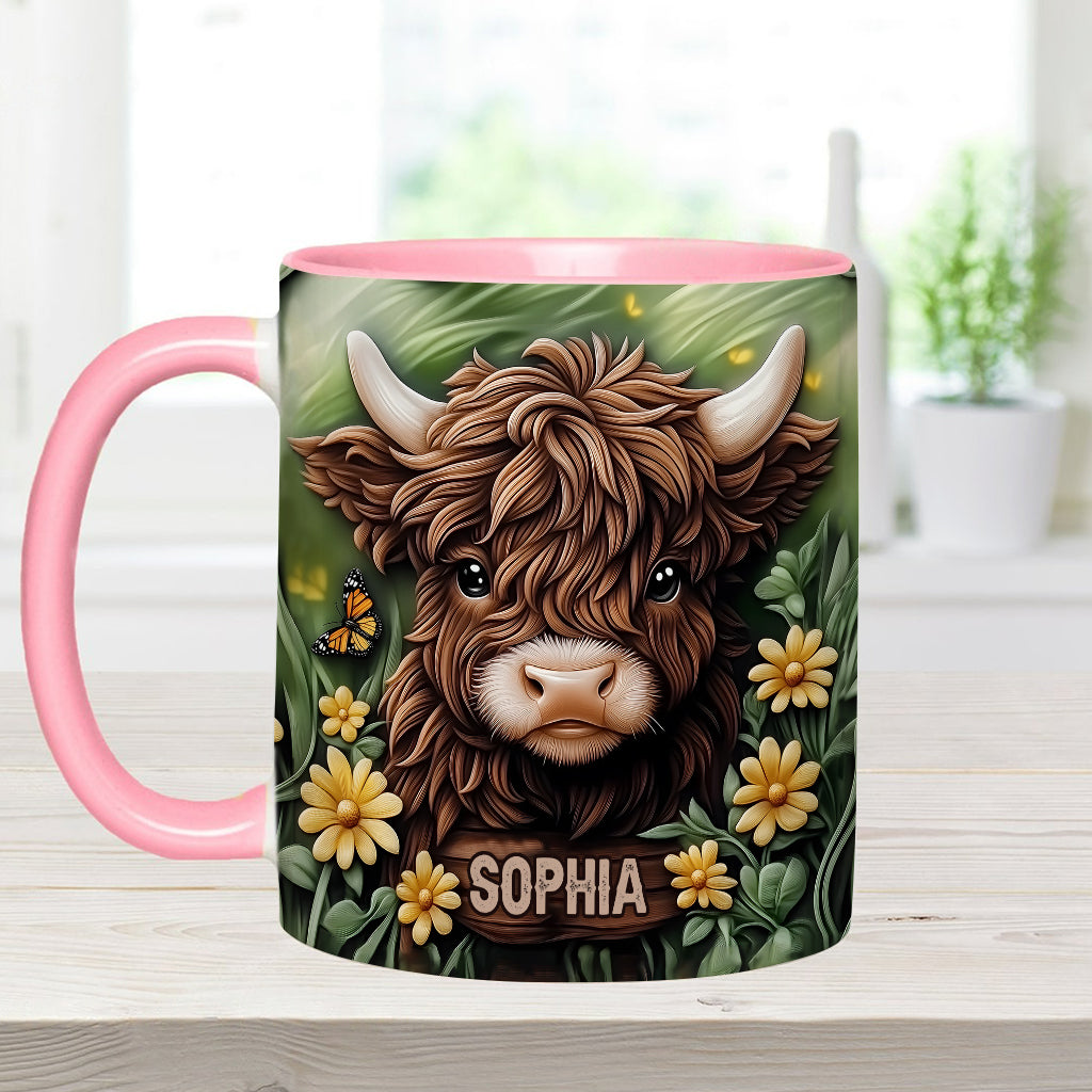 Baby Highland Cow - Personalisierter Akzentbecher