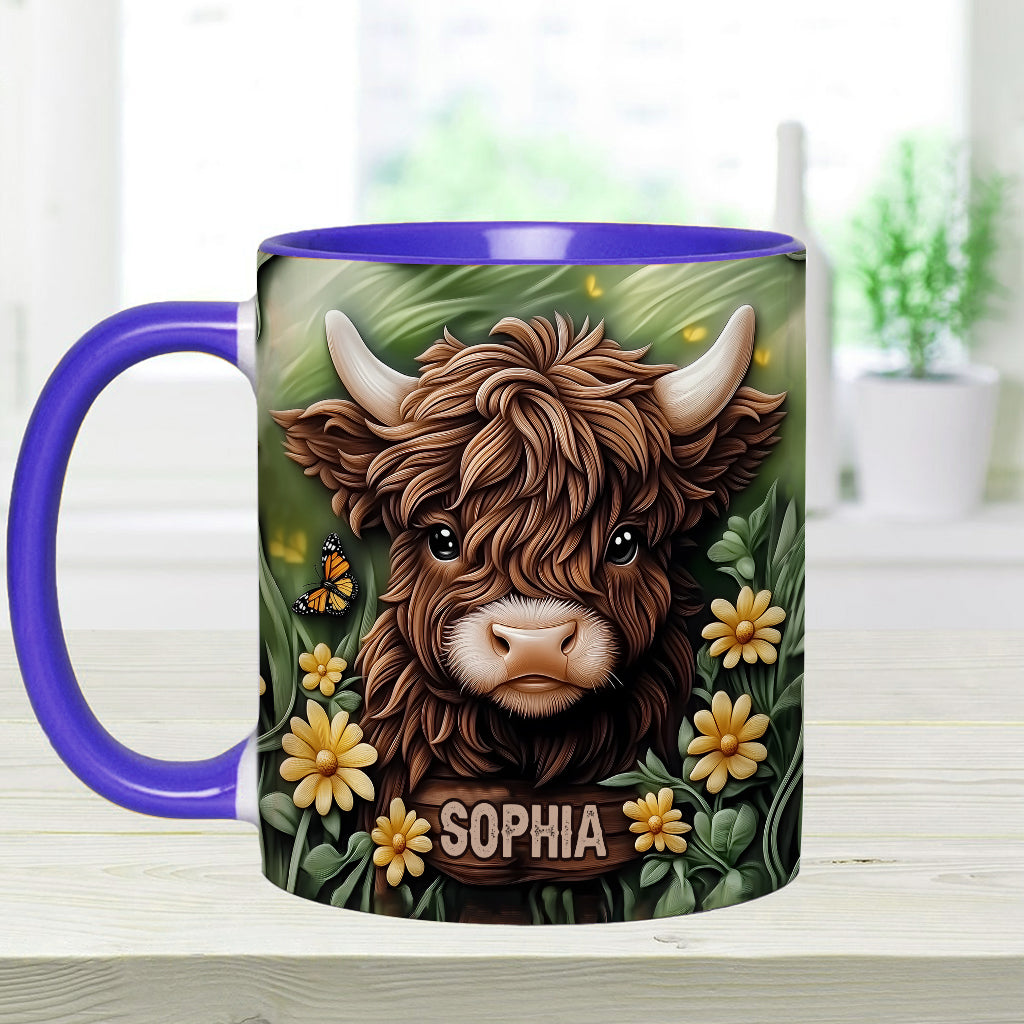 Baby Highland Cow - Personalisierter Akzentbecher