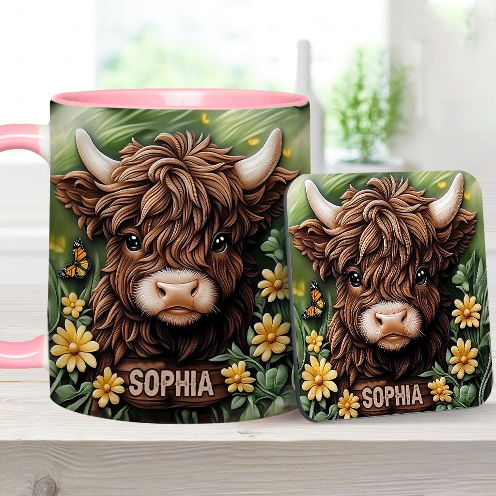 Baby Highland Cow - Personalisierter Akzentbecher
