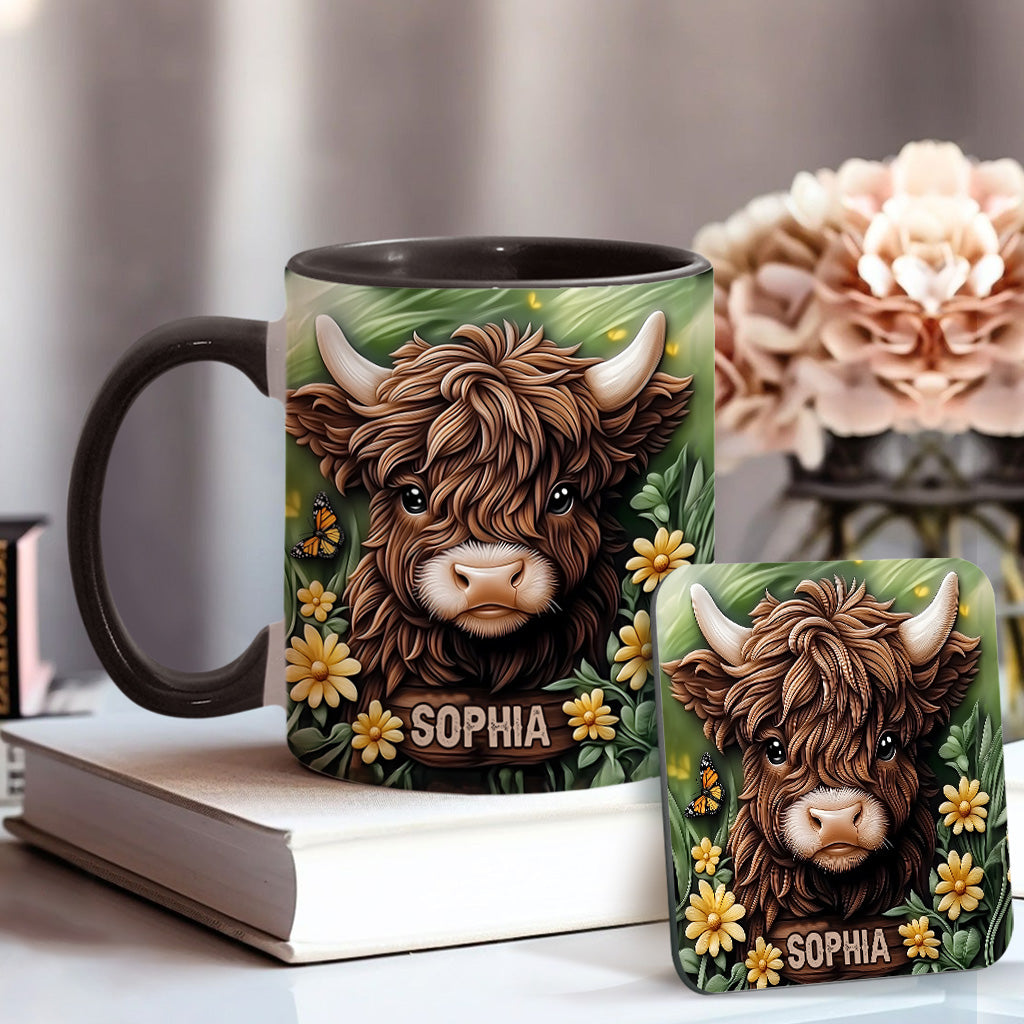 Baby Highland Cow - Personalisierter Akzentbecher