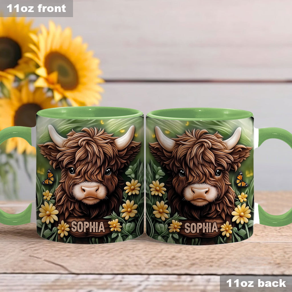 Baby Highland Cow - Personalisierter Akzentbecher