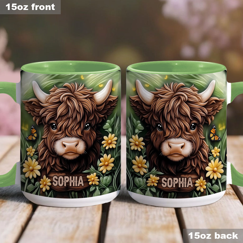 Baby Highland Cow - Personalisierter Akzentbecher