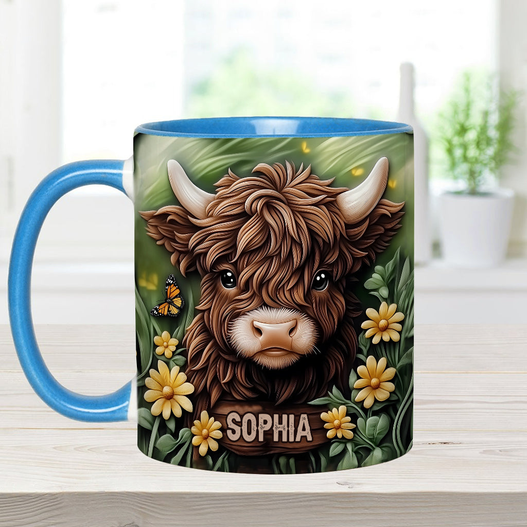 Baby Highland Cow - Personalisierter Akzentbecher