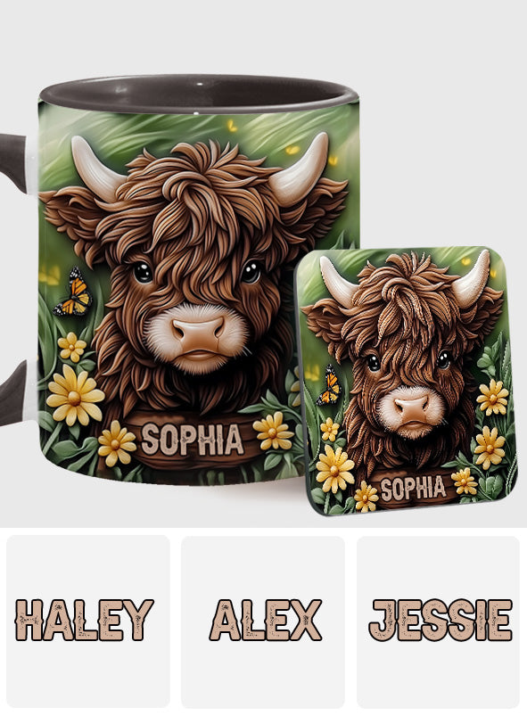 Baby Highland Cow - Personalisierter Akzentbecher