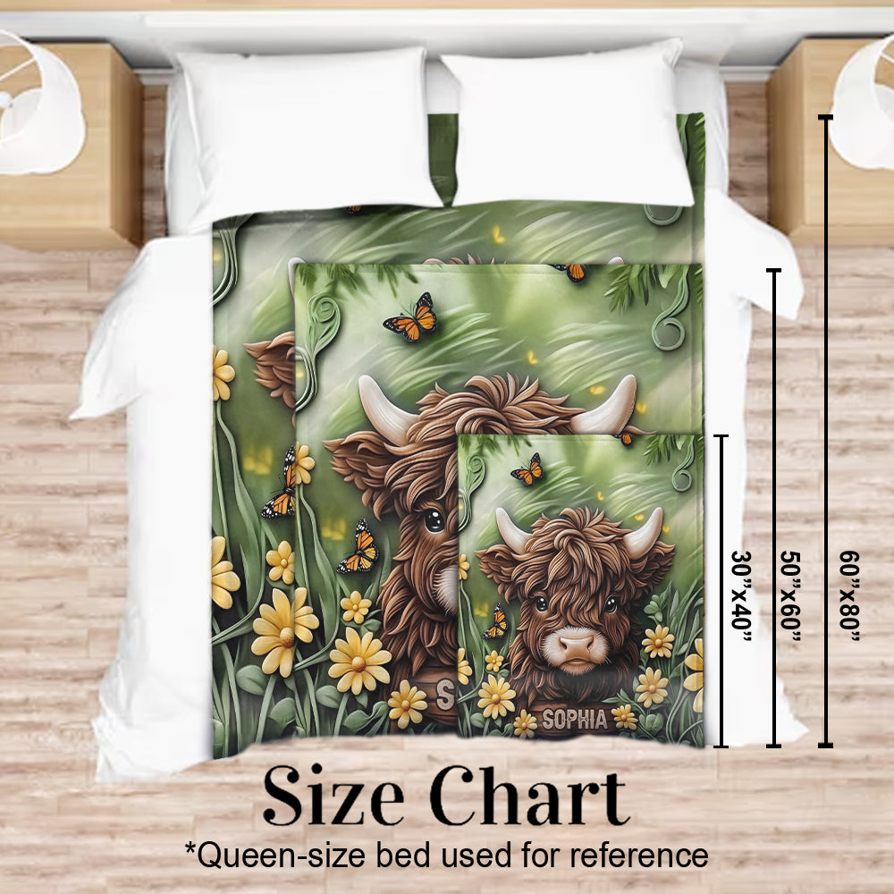 Baby Highland Cow - Personalisierte Decke