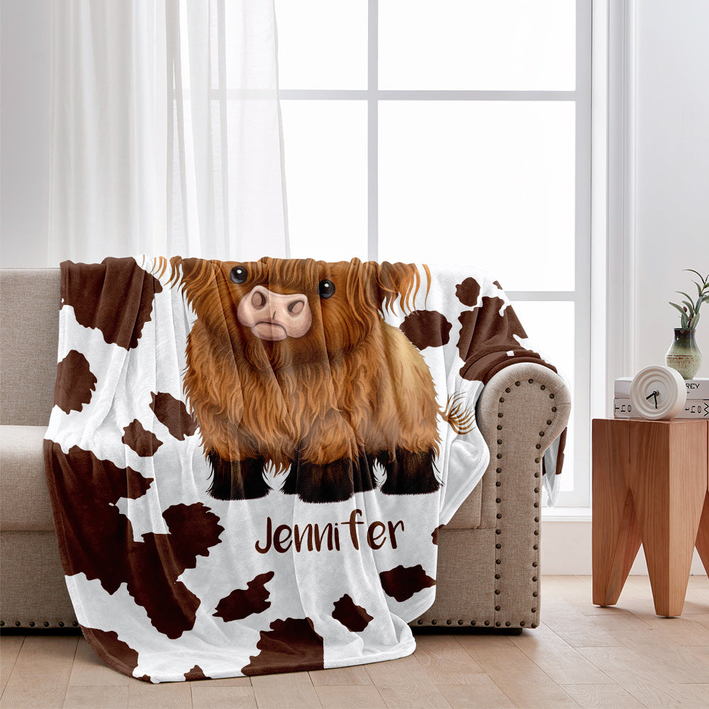 Couverture personnalisée « Juste une fille qui aime les vaches des Highlands »