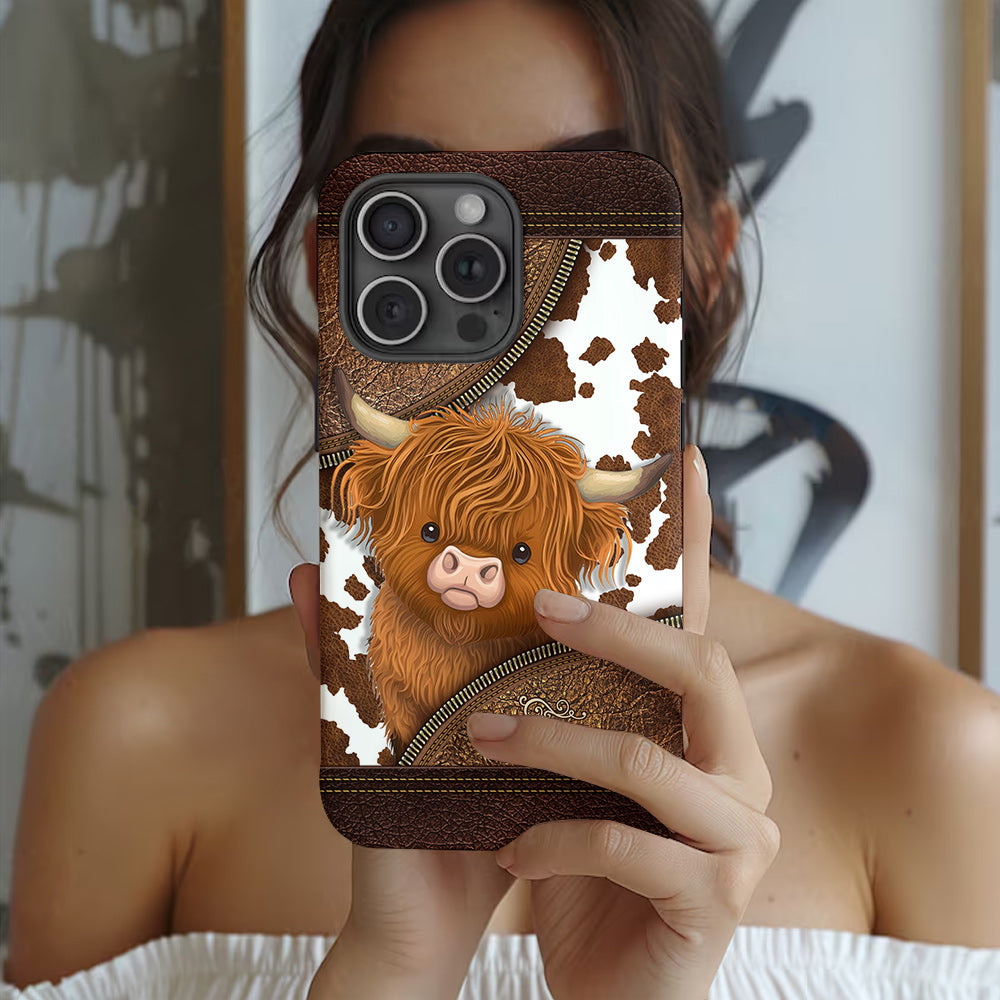 Juste une fille qui aime les vaches des Highlands - Coque de téléphone personnalisée avec impression intégrale