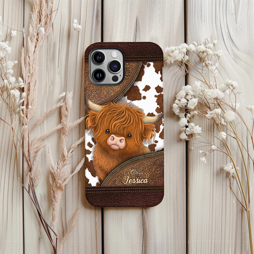 Juste une fille qui aime les vaches des Highlands - Coque de téléphone personnalisée avec impression intégrale