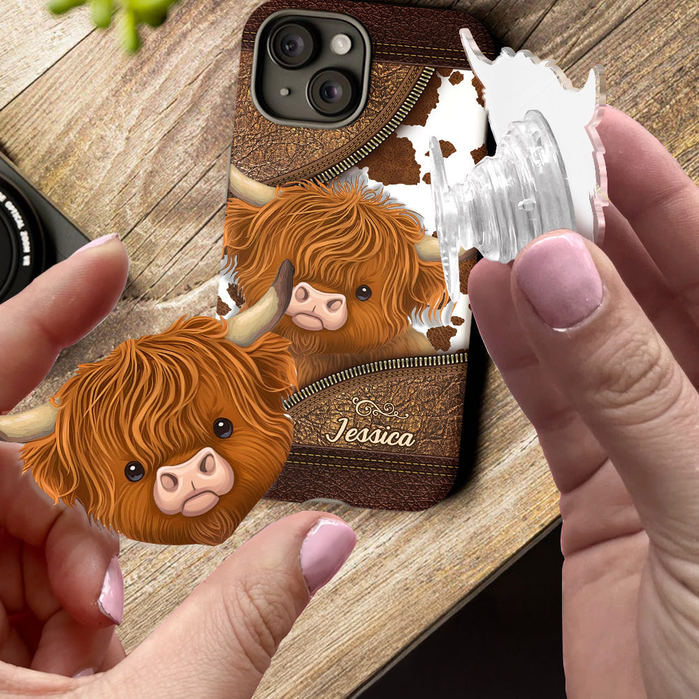 Juste une fille qui aime les vaches des Highlands - Coque de téléphone personnalisée avec impression intégrale