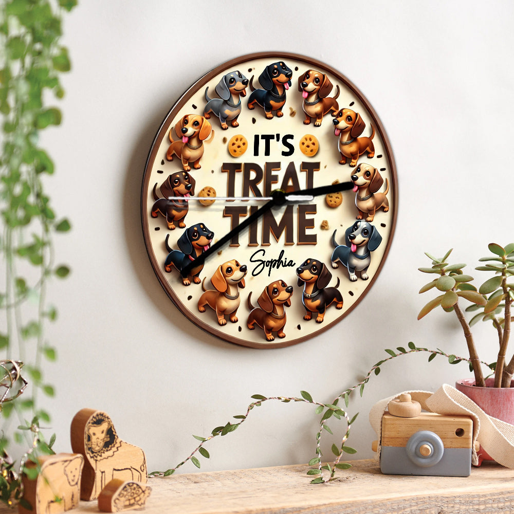 Adorable teckel - Horloge murale personnalisée teckel